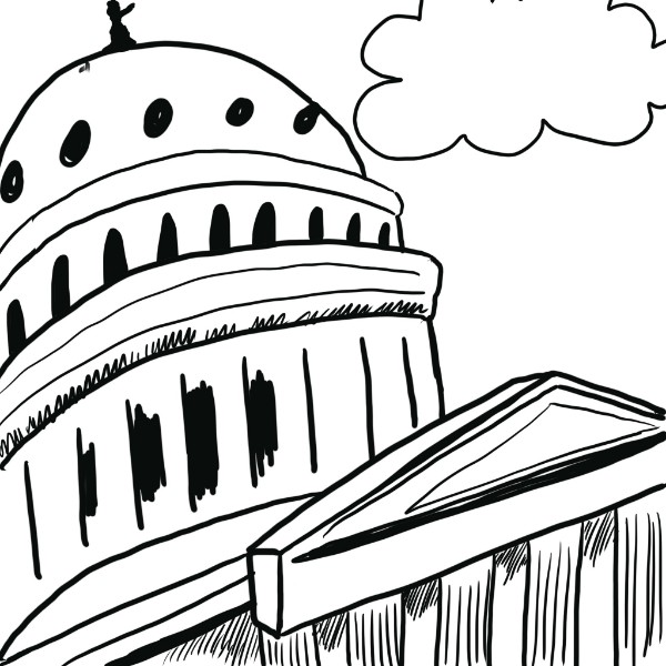 Sketch of the US Capitol Dome. Drawing by Brady Dale, copyright 2019. All rights reserved.