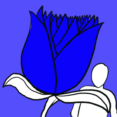 A fictional blue flower. Suck it expressionists. Drawing by Brady Dale, copyright 2019. All rights reserved.